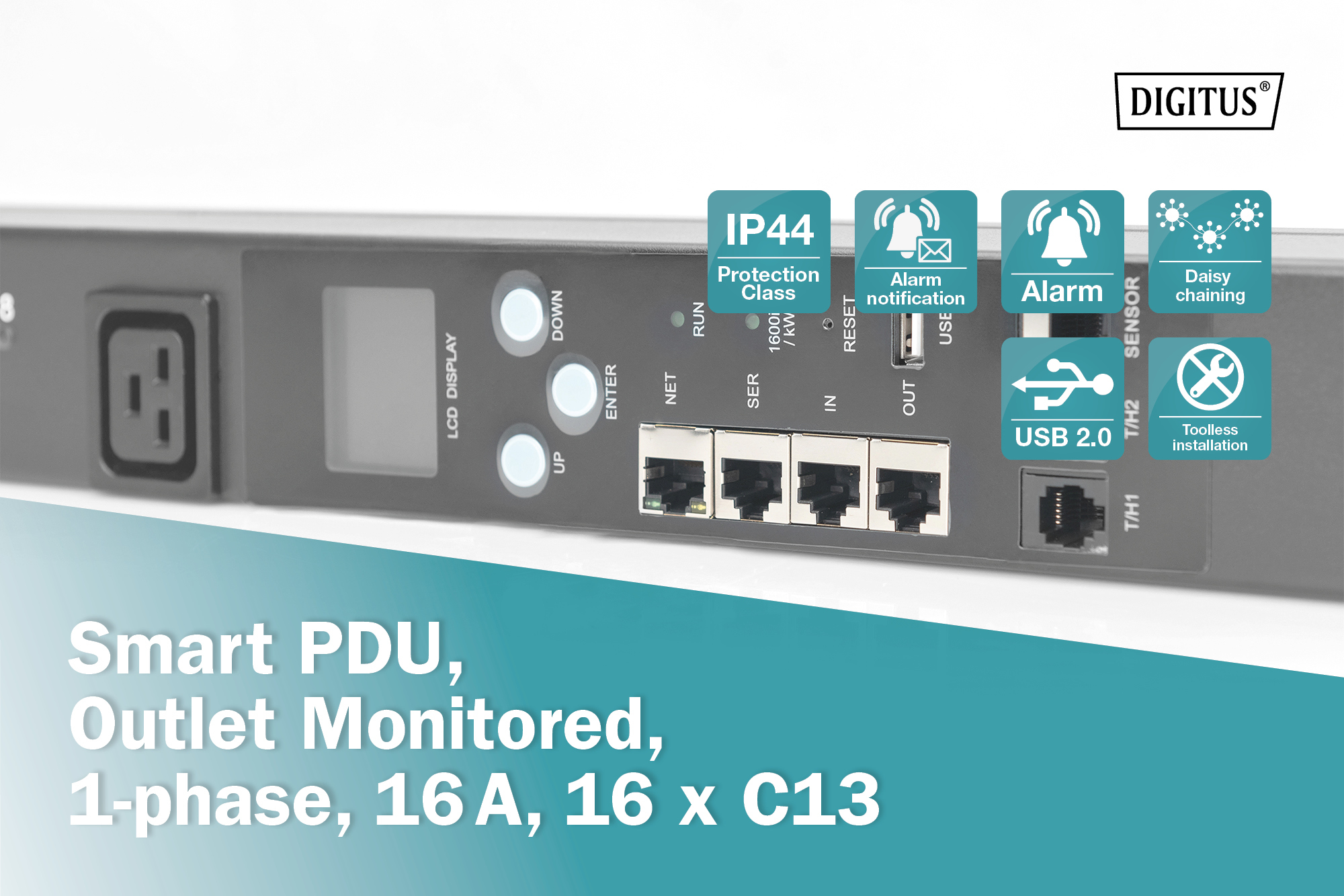 DIGITUS By ASSMANN Shop | Smart PDU, Outlet Monitored, 1-phase, 16 A ...